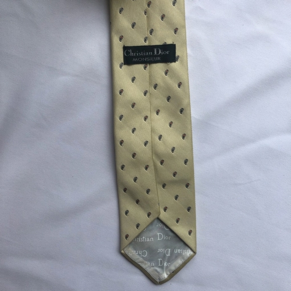 Christian Dior Monsieur tie. Gold patterned - Picture 4 of 6